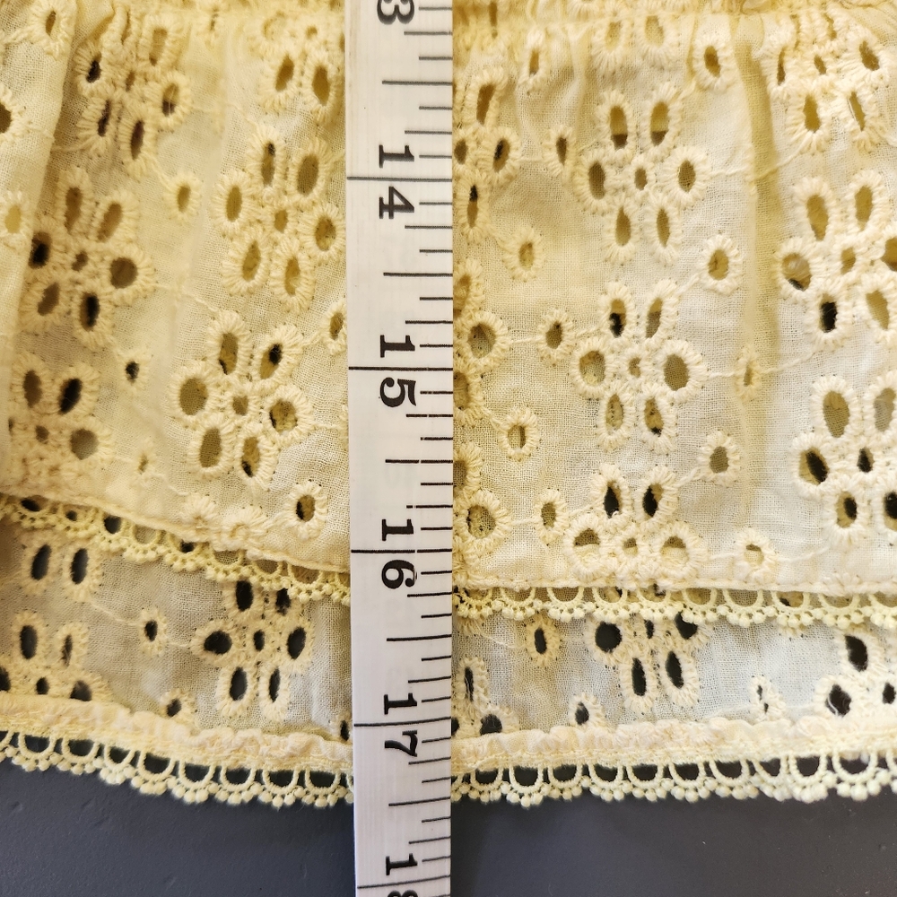NWT Hemant & Nandita Floral Embroidered Mara Mini Skirt Butter Yellow Size Small - Picture 9 of 12
